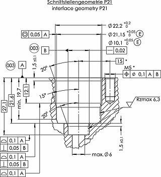 21mm Mikroventil Einbaugeometrie