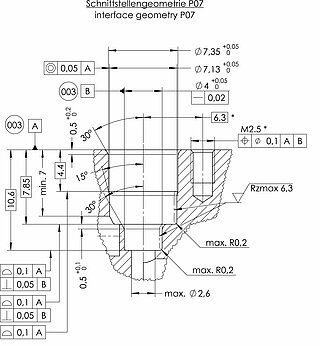 7mm Mikroventil Einbaugeometrie